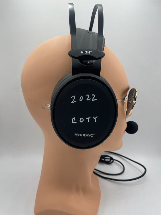Brian Daboll Autographed Coaching Headset Complete Display Set with 2022 COTY Inscription (Beckett)