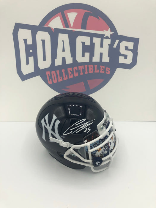 Gleyber Torres Autographed Custom NFL Style NY Yankees Mini Helmet with Custom Accessories (Beckett)