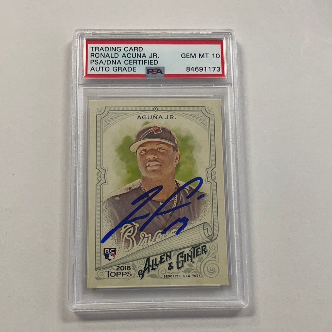 Ronald Acuna Jr 2019 Topps Baseball Collector Series Autograph Card PSA/DNA  10