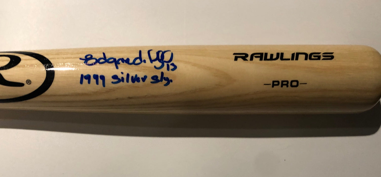 Edgardo Alfonzo Autographed Rawlings Pro Model Bat with 1999 Silver Slugger Inscription (JSA)