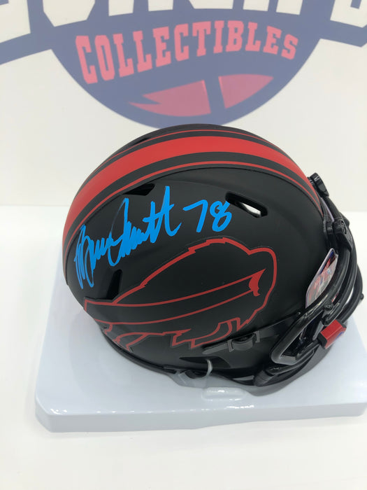 Bruce Smith Autographed Eclipse Alternate Mini Helmet with Custom Graphic Visor (JSA)