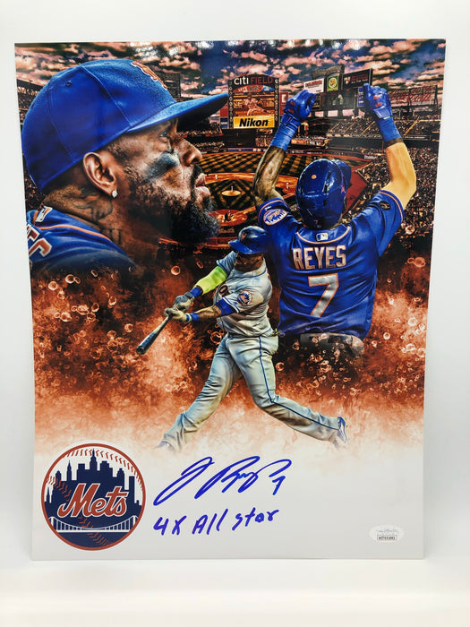 Jose Reyes Autographed 11x14 Custom Edit Collage Photo with 4x All Star Inscription (JSA)