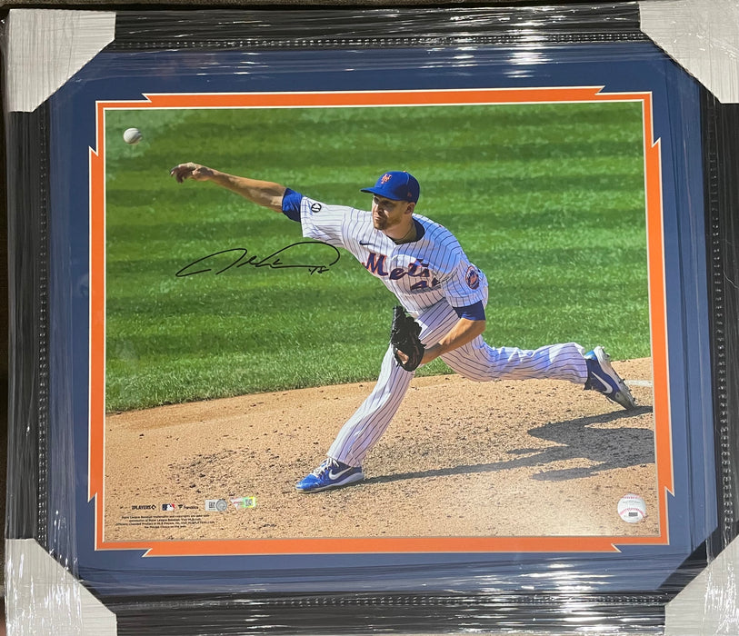 Jacob deGrom Autographed Framed 16x20 Pitching Photo (MLB/Fanatics)