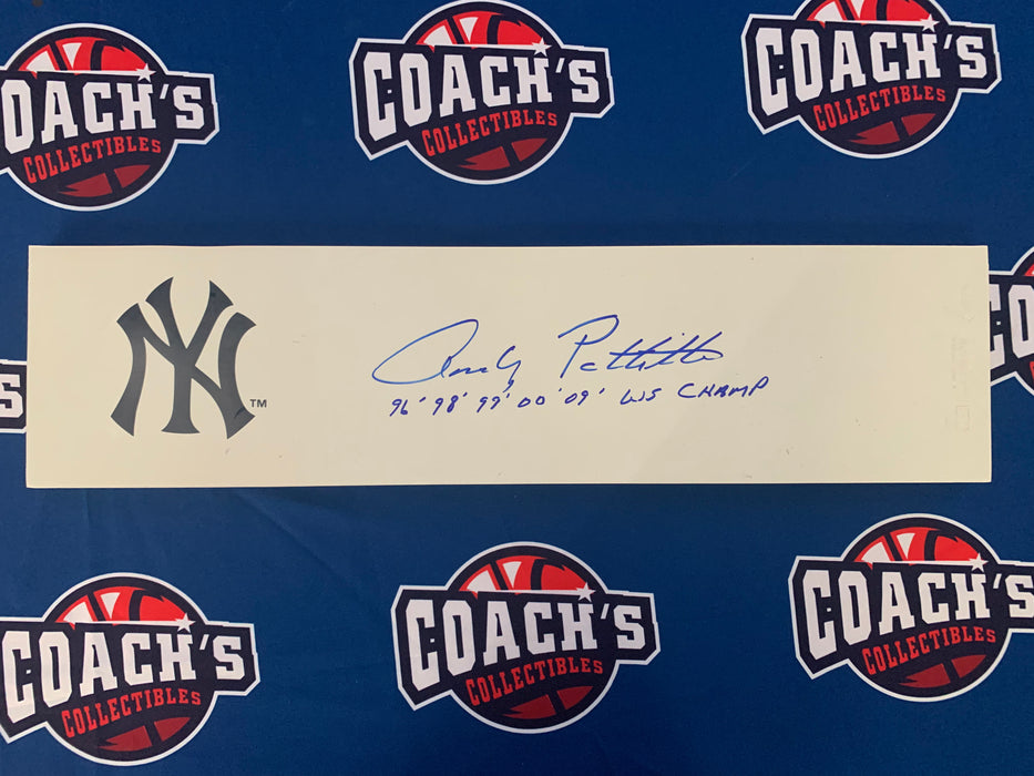 Andy Pettitte Autographed NY Yankees Pitching Rubber w/ Inscription (Beckett)
