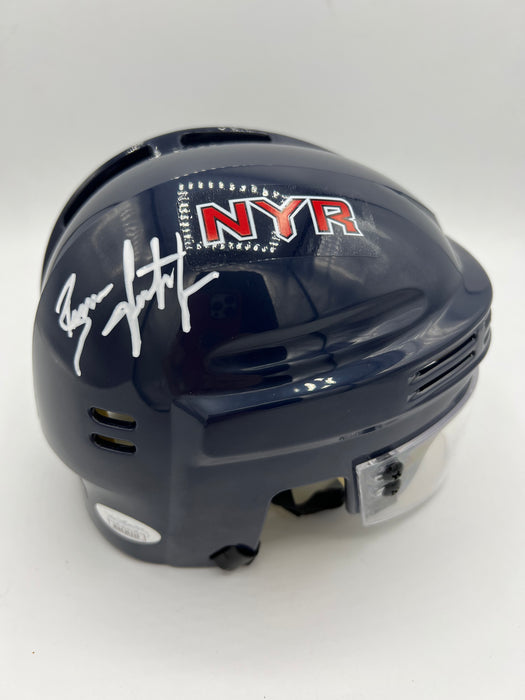 Brian Leetch Autographed NY Rangers Mini Helmet (JSA)
