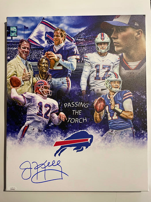 Jim Kelly Autographed 16x20 Coach's Collectibles Exclusive Custom Wrapped Canvas (JSA)