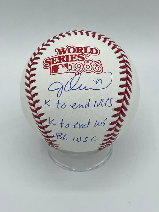 Jesse Orosco Autographed 1986 World Series Baseball with Multiple Inscriptions (JSA)