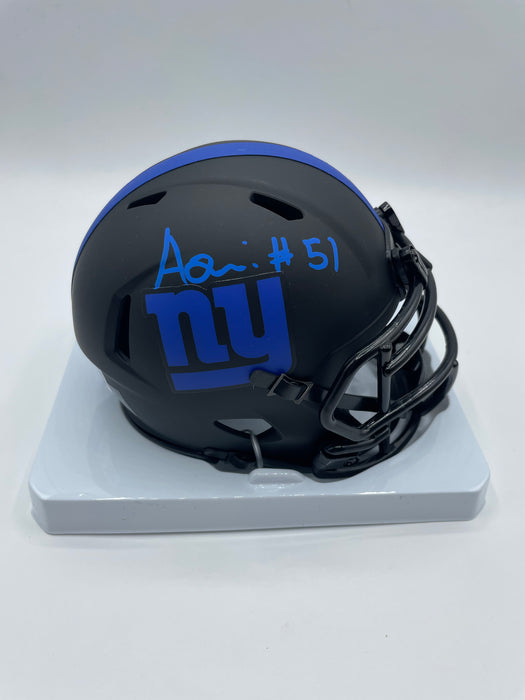 Azeez Ojulari Autographed NY Giants Eclipse Mini Helmet (Beckett)