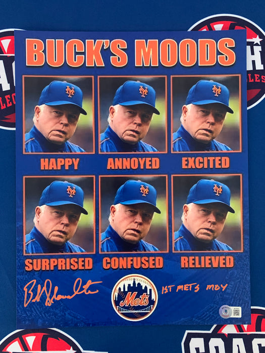 Buck Showalter Autographed 11x14 "Buck's Moods" Photo Edit (Beckett)