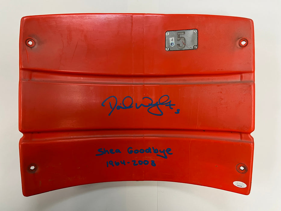 David Wright Autographed Shea Stadium Authentic Orange Seat Back w/ Shea Goodbye Inscription  (JSA)