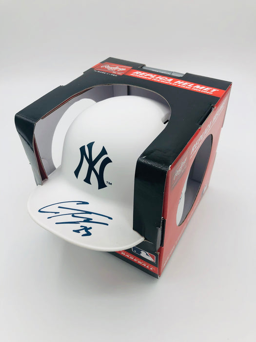 Gleyber Torres Autographed NY Yankees Matte White Mini Batting Helmet (Beckett)