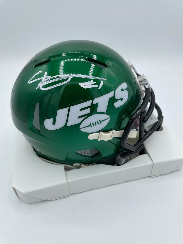 Ahmad Sauce Gardner Signed New York Jets Lunar Authentic Helmet W/ 2022 Droy