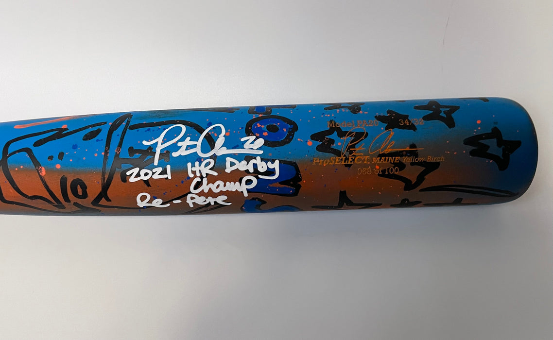 Pete Alonso Autographed Dove Tail 2021 Home Run Derby Game Model Bat with Multi Inscriptions (Fanatics/MLB)
