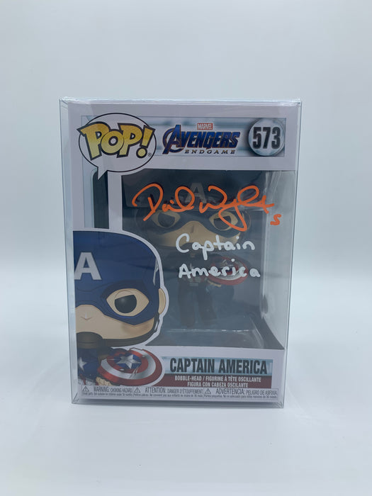 David Wright Autographed Captain America #573 Funko Pop with Captain America Inscription (JSA)