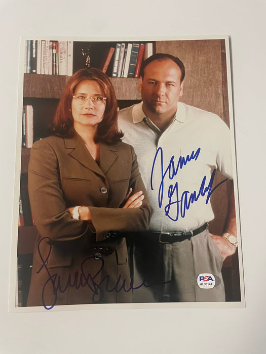 James Gandolfini "Tony Soprano" & Lorraine Bracco Dual Autographed Sopranos 8x10 Photo (PSA)