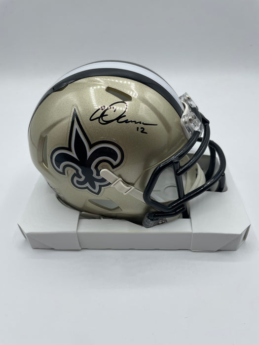 Chris Olave Autographed New Orleans Saints Speed Mini Helmet (Beckett)