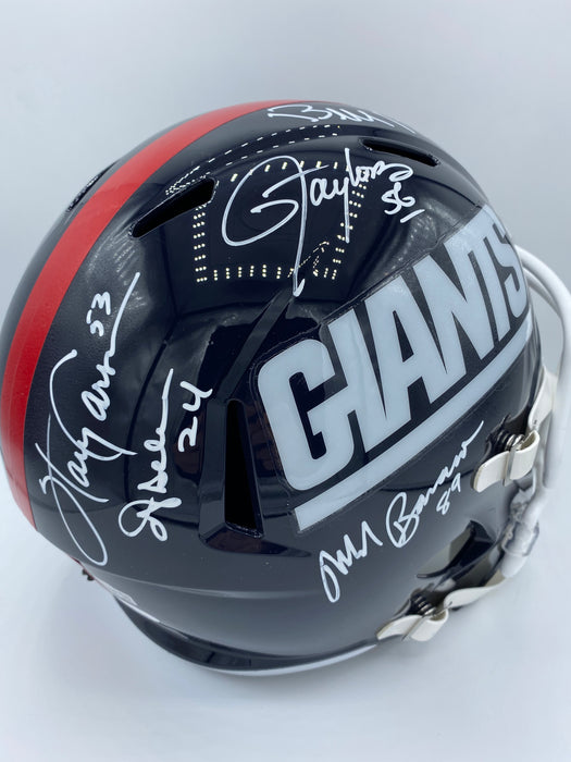Multi Signed New York Giants Retro Speed Replica Helmet with Multiple Inscriptions (Beckett, JSA, Fanatics)