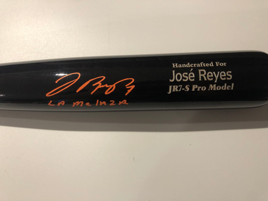 Jose Reyes Autographed Marucci Game Model Bat with La Melaza Inscription (JSA)