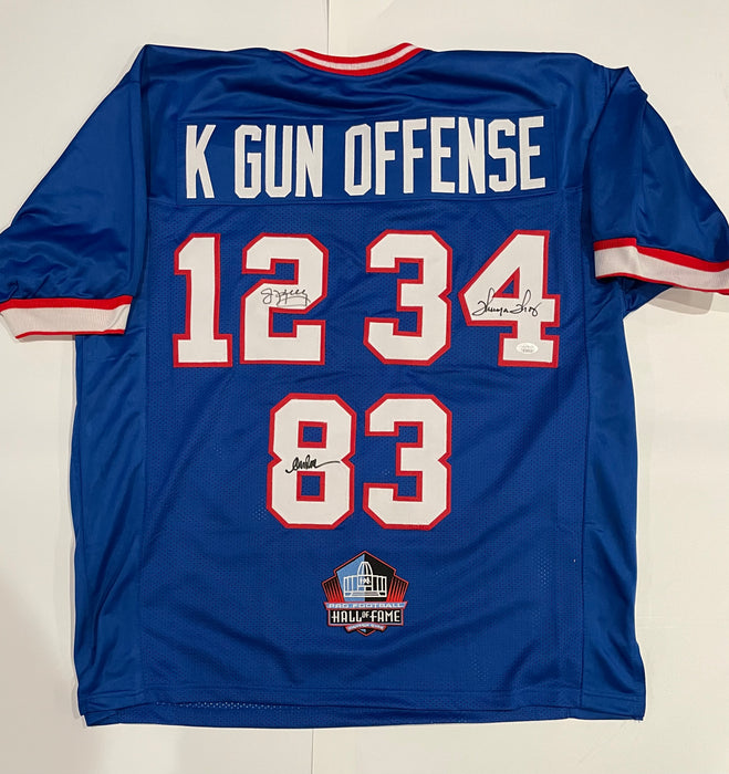 Buffalo Bills Triple Autographed CUSTOM K-Gun Offense Jersey (JSA)