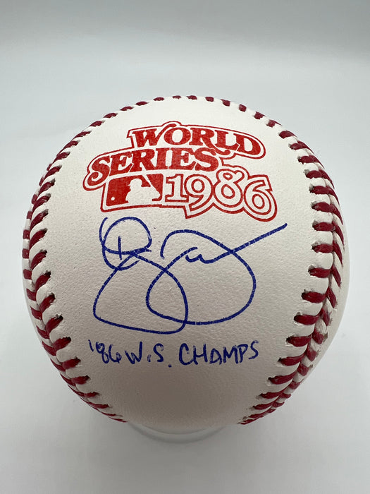 Roger McDowell Autographed 1986 World Series Baseball with 86 WS Champs Inscription (JSA)