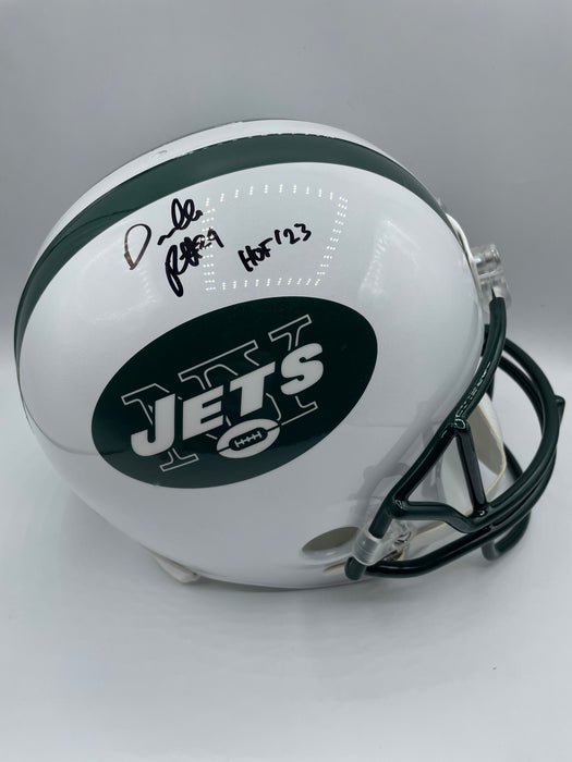 Darrelle Revis Autographed Full Size Replica NY Jets vsr4 Helmet with HOF 23 (Beckett)