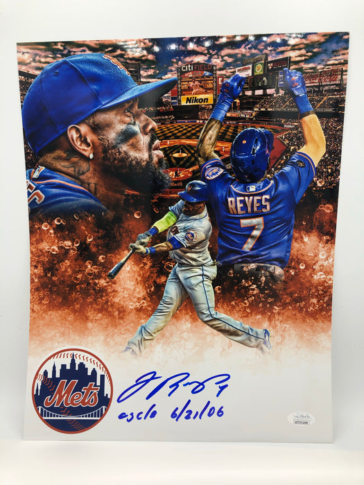 Jose Reyes Autographed 11x14 Custom Edit Collage Photo with Cycle 6/21/06 Inscription (JSA)