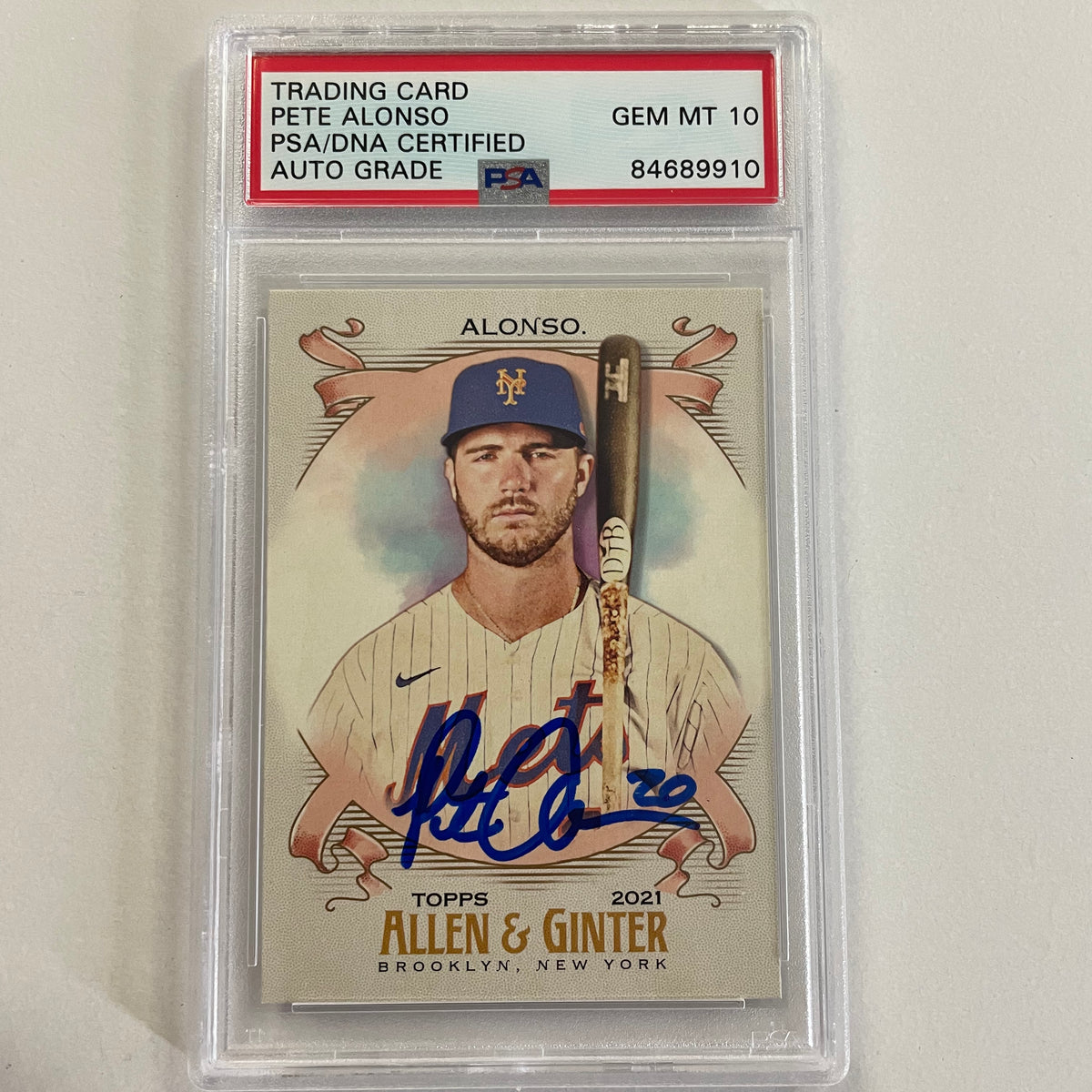 Pete Alonso Autographed 2021 Topps Allen & Ginter Slabbed Auto Grade 10  Card (PSA)