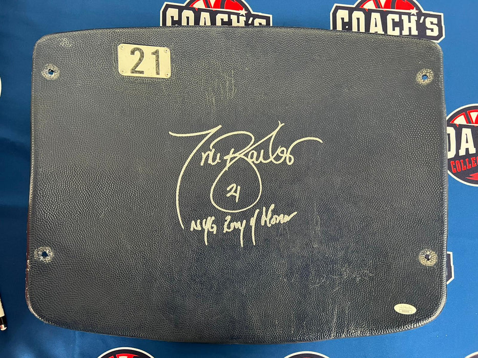 Tiki Barber Autographed Meadowlands Stadium Authentic Blue Seat Back w/ Inscr (Beckett)