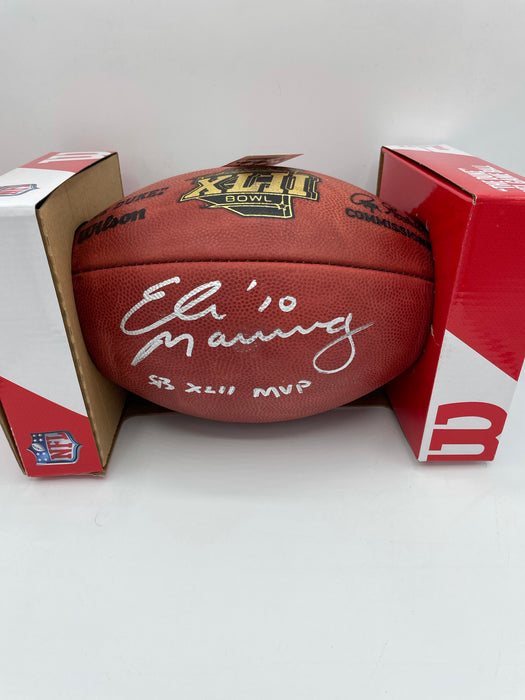 Eli Manning Autographed NFL Official "The Duke" SB XLII Football with SB XLII MVP Inscription (Fanatics)