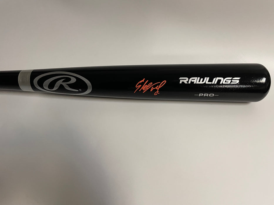 Starling Marte Autographed Black Rawlings Pro Model Bat (JSA)