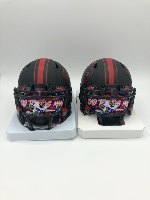 bruce smith autographed helmet Bruce Smith Autographed Eclipse Alternate Mini Helmet with Custom Grap — Coach's Collectibles