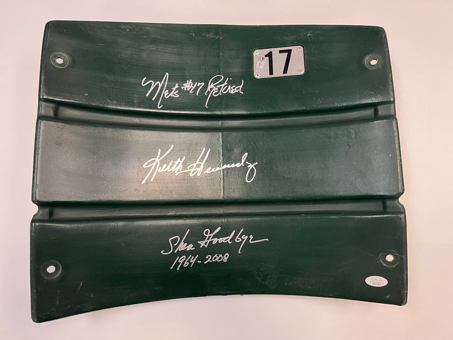 Keith Hernandez Autographed Shea Stadium Authentic Green Seat Back w/ 2 Inscr (JSA)