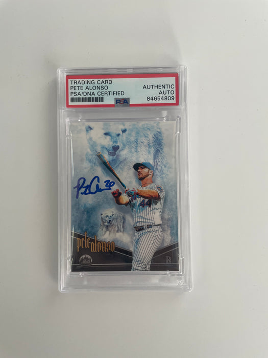 Pete Alonso Autographed 2021 Topps Project 70 Slabbed Card #542 Ben Baller (PSA)