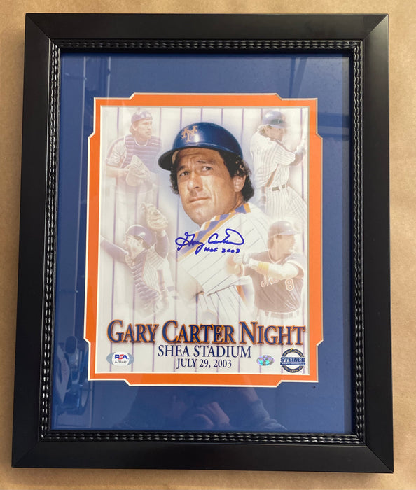 Gary Carter Autographed FRAMED 8x10 Photo Collage with HOF 2003 Inscription (PSA)