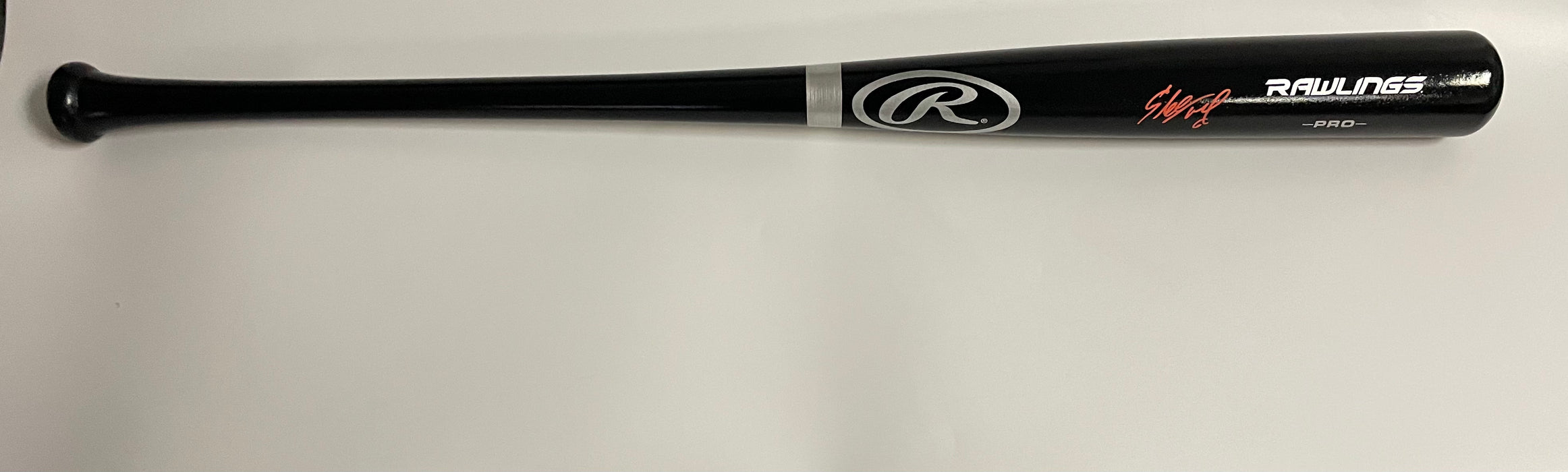 Starling Marte Autographed Black Rawlings Pro Model Bat (JSA)