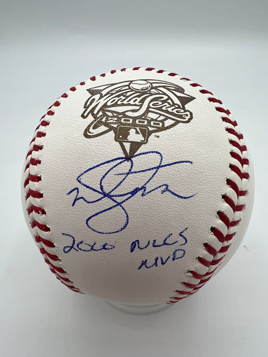 Mike Hampton Autographed 2000 World Series Baseball with 2000 NLCS MVP Inscr (JSA)