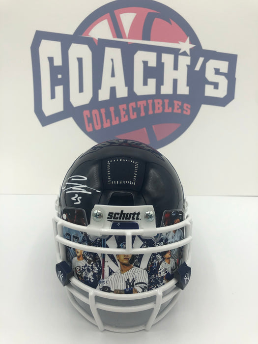 custom schutt mini football helmets Gleyber Torres Autographed Custom NFL Style NY Yankees Mini Helmet wit — Coach's Collectibles