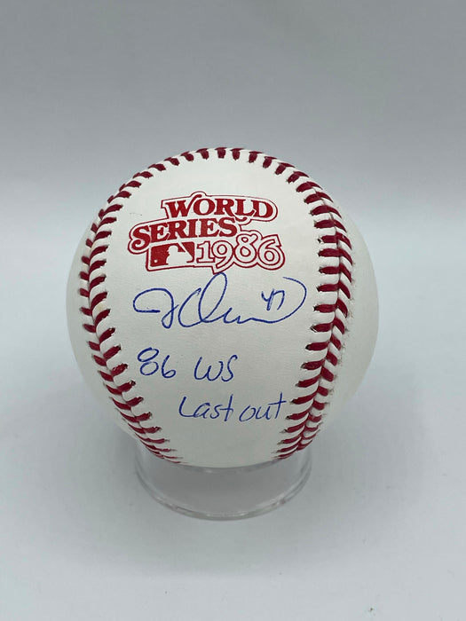 Jesse Orosco Autographed 1986 World Series Baseball with 86 WS Last Out Inscription (JSA)