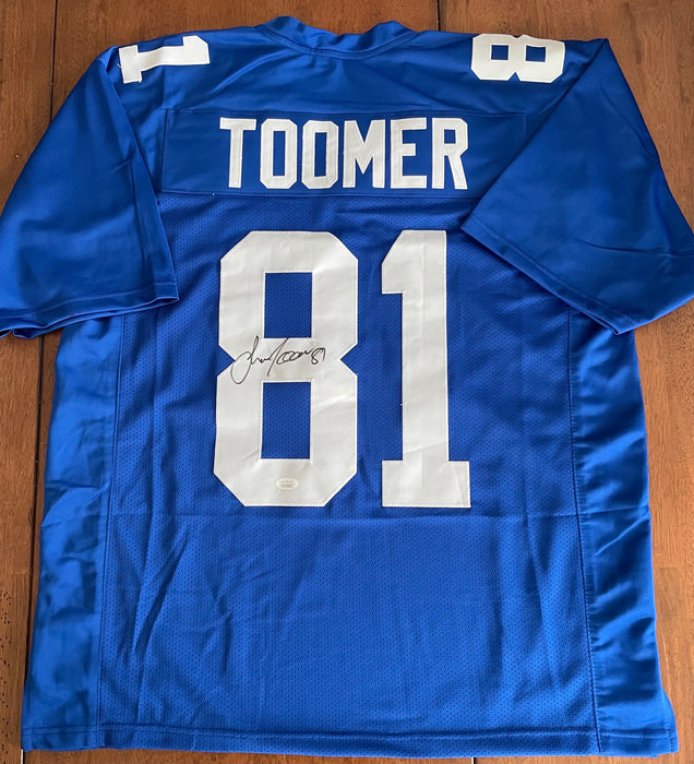 Amani Toomer Autographed NY Giants CUSTOM Blue Home Jersey (JSA)