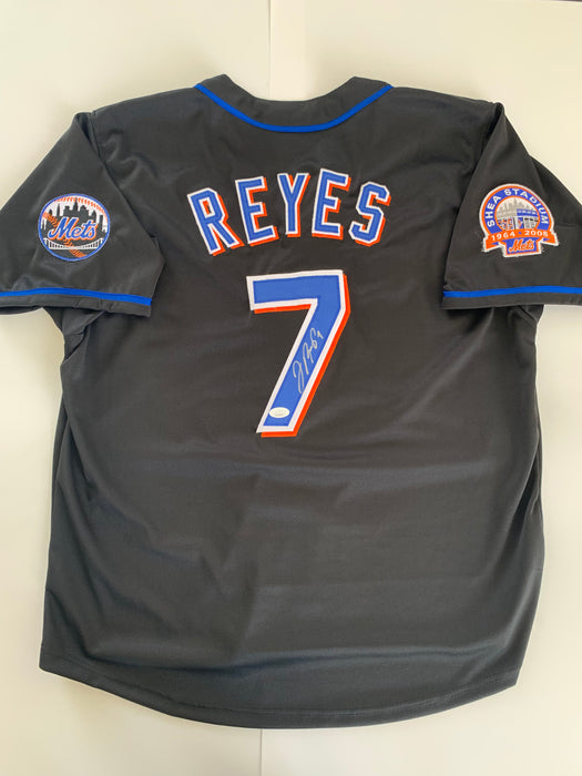 Jose Reyes Autographed NY Mets Black CUSTOM Jersey (JSA)