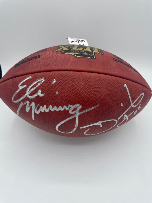 Eli Manning & David Tyree Dual Autographed NFL Official "The Duke" SB XLII Football (Fanatics)