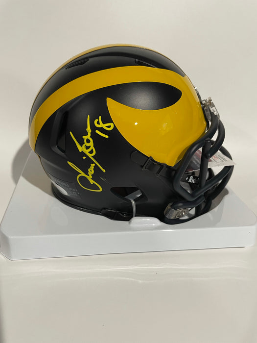 Amani Toomer Autographed Michigan Wolverines Speed Mini Helmet (JSA)