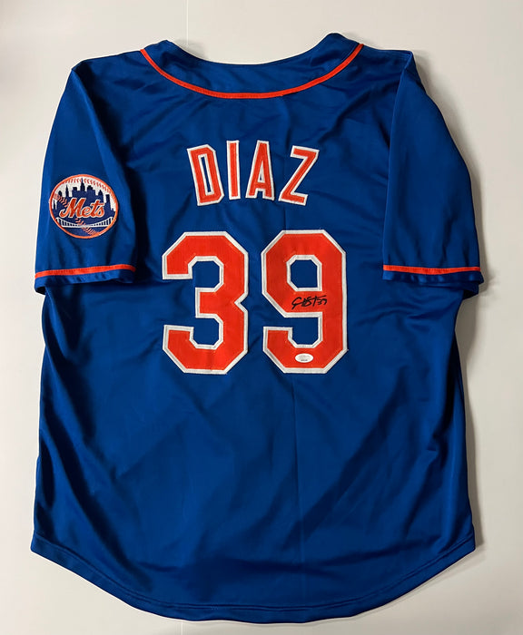 Edwin Diaz Autographed CUSTOM NY Mets Blue Jersey (JSA)