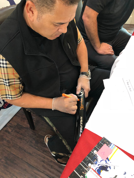 Edgardo Alfonzo Autographed Black Rawlings Pro Model Bat with Multi Inscription (JSA)