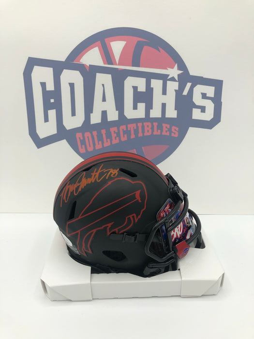 bruce smith signed mini helmet Bruce Smith Autographed Eclipse Alternate Mini Helmet with Custom Grap — Coach's Collectibles