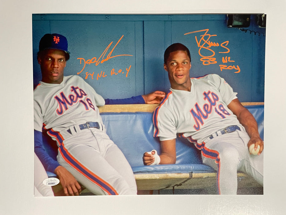Darryl Strawberry & Doc Gooden Dual Autographed 11x14 Photo with Multi Inscriptions (JSA)