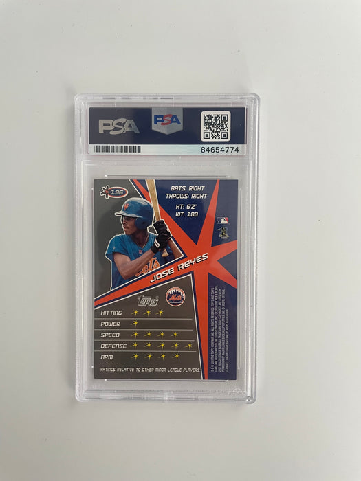 Jose Reyes Autographed NY Mets 2001 Topps Stars Rookie Trading Card (PSA SLAB)