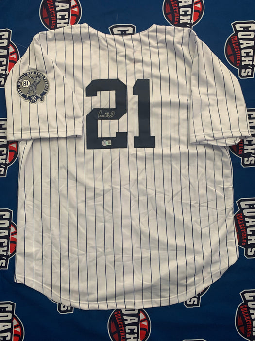 Paul O'Neill Autographed CUSTOM NY Yankees Pinstripe Jersey with Retirement Patch (Beckett)