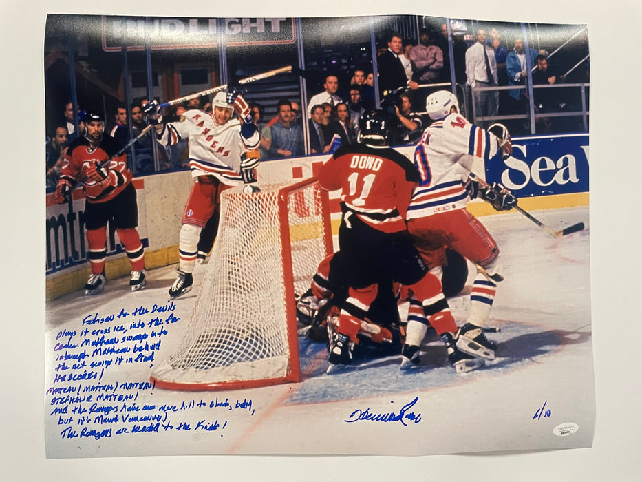 Howie Rose Autographed 16x20 Photo with Full Story Inscription LE 6/10 (JSA)