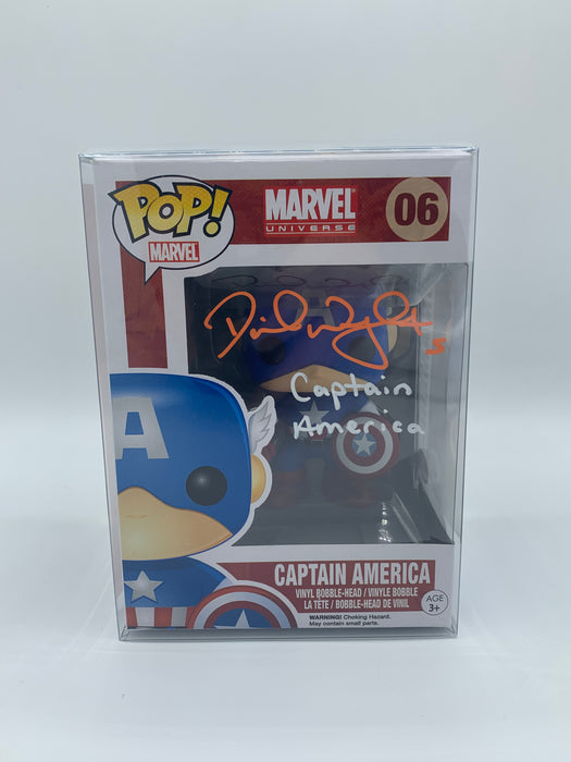 David Wright Autographed Captain America #06 Funko Pop with Captain America Inscription (JSA)